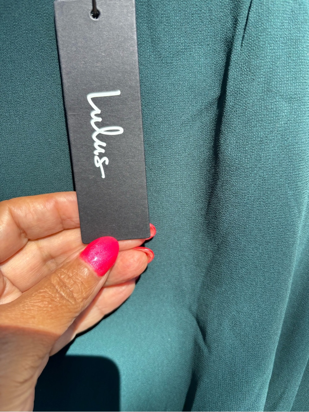 Lulu's Sleeveless Teal High-Neck Maxi Gown with Dual Slits - Picture 3 of 7